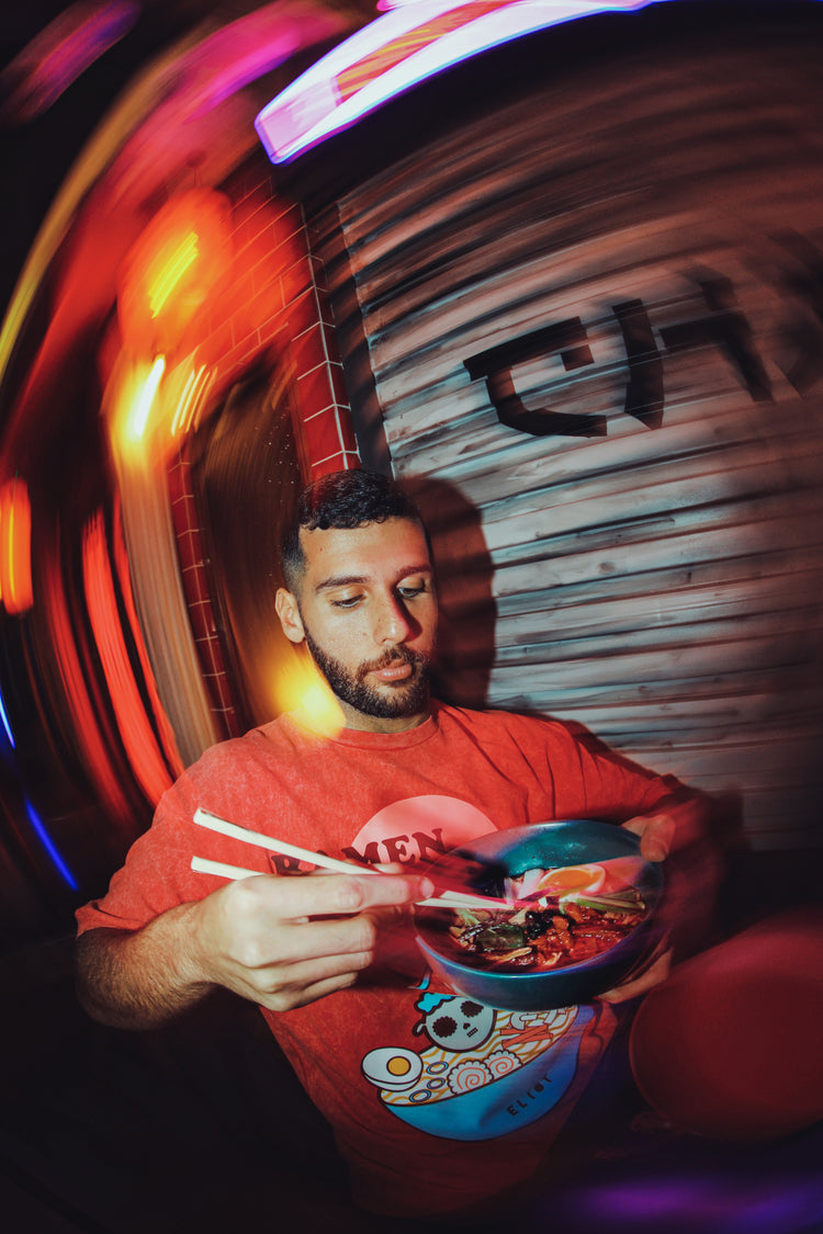 Ramen King Eliot Acid Wash T-shirt - NOMS LIFE