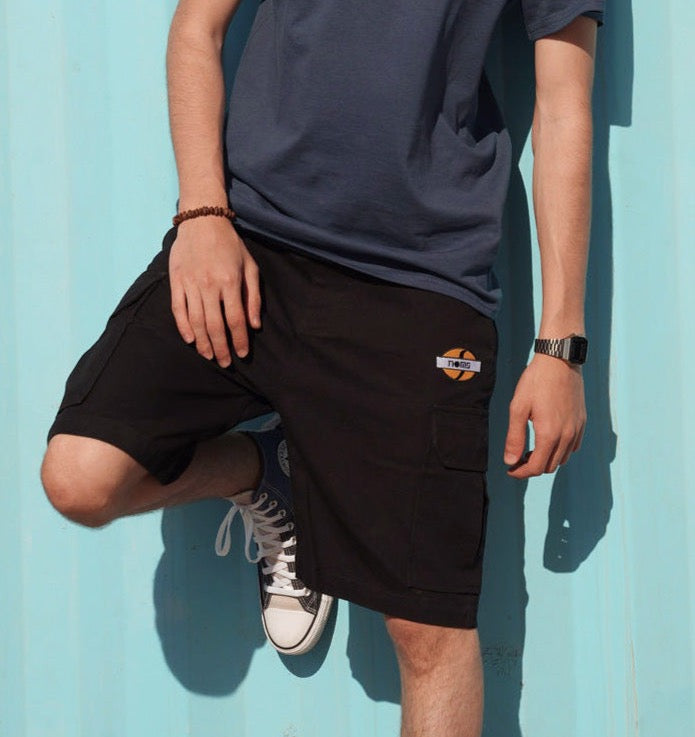 Cargo Racer Emblem Shorts [black] - NOMS LIFE